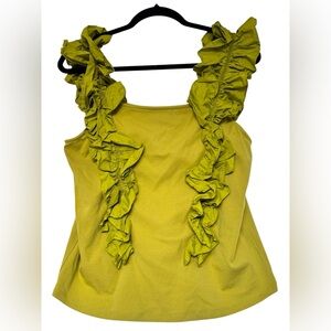 Marc New York Lime Ruffled Blouse size Large